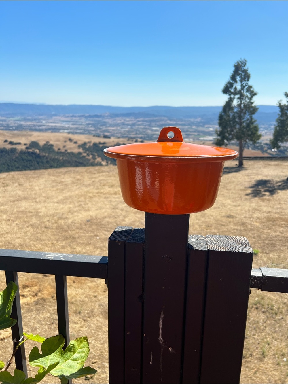 Vintage Voss Orange Casserole Dish & Lid Oven Ware Dutch Oven Cast Iron 9”